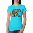 thumbnail image 1 of Dean Russo Raptor Animal Lover Womens Slim Fit Junior Tee, Tahiti Blue, XX-Large, 1 of 6