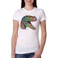 thumbnail image 1 of Dean Russo Raptor Animal Lover Womens Slim Fit Junior Tee, White, X-Large, 1 of 6
