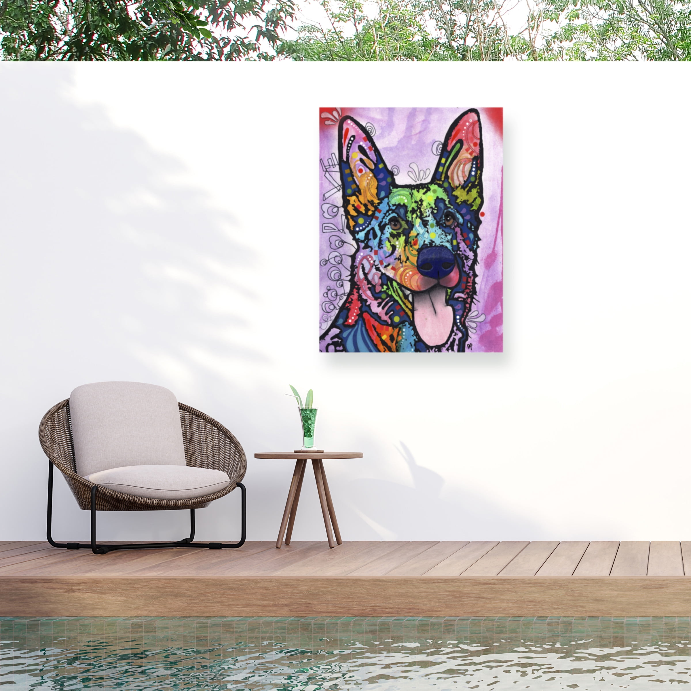 Dean Russo 'Shepherd Love' Outdoor Canvas 24x18