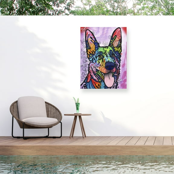 Dean Russo 'Shepherd Love' Outdoor Canvas 24x18