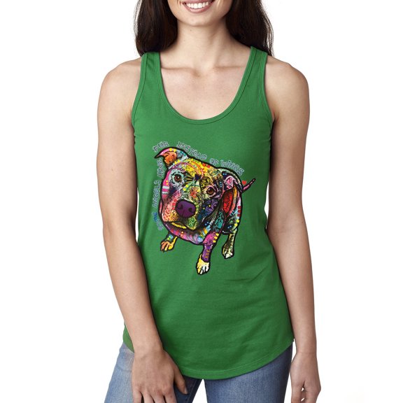 Dean Russo Some Angels Dog Lover Ladies Racerback Tank Top, Kelly, Small