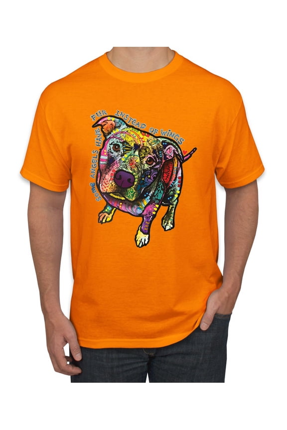 Dean Russo Some Angels Dog Lover Men's Graphic T-Shirt, Orange, X-Large