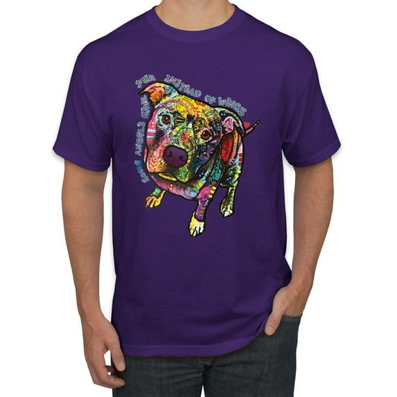 Dean Russo Some Angels Dog Lover Men's Graphic T-Shirt, Purple, 3X-Large