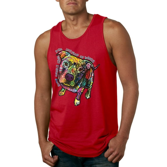 Dean Russo Some Angels Dog Lover Mens Graphic Tank Top, Red, X-Large