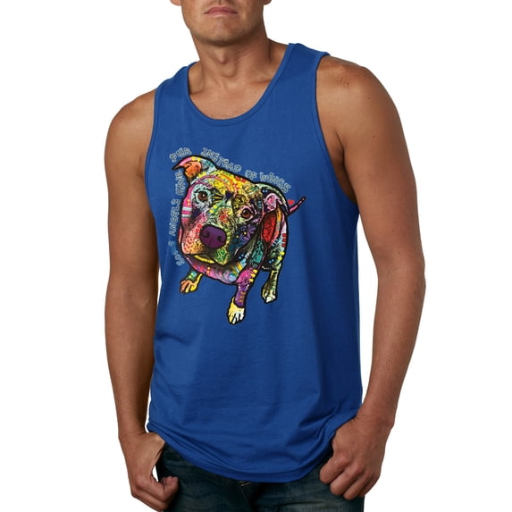 Dean Russo Some Angels Dog Lover Mens Graphic Tank Top, Royal, Small