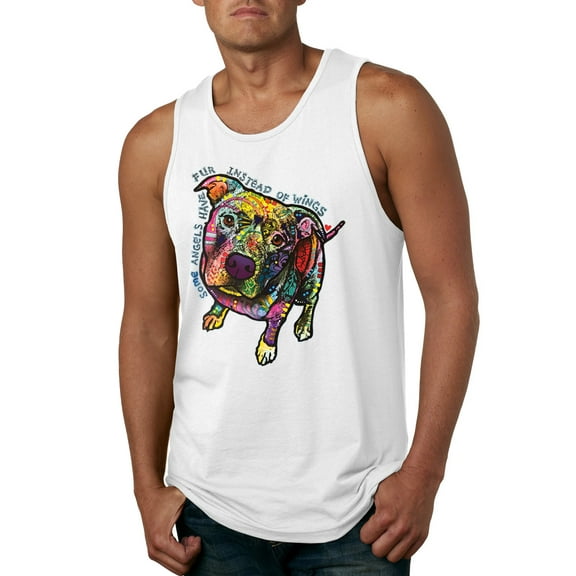 Dean Russo Some Angels Dog Lover Mens Graphic Tank Top, White, Small