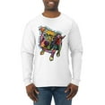 thumbnail image 1 of Dean Russo Some Angels Dog Lover Mens Long Sleeve Shirt, White, Large, 1 of 6