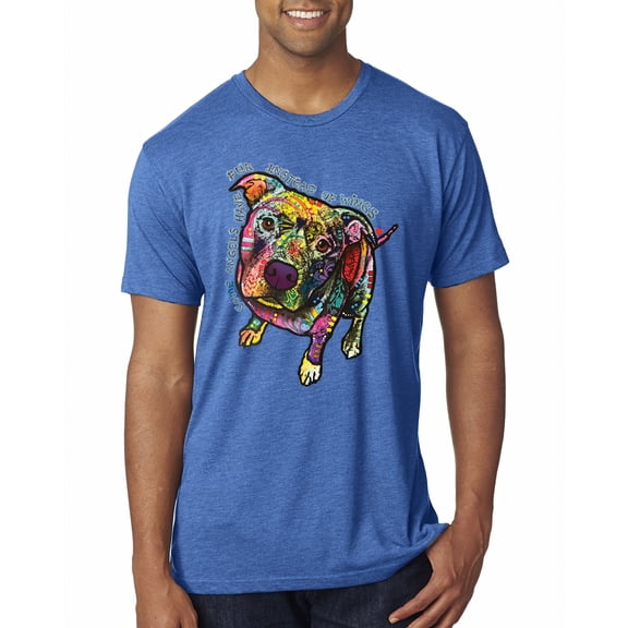 Dean Russo Some Angels Dog Lover Mens Premium Tri Blend T-Shirt, Vintage Royal, Medium