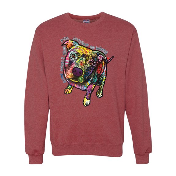 Dean Russo Some Angels Dog Lover Unisex Crewneck Graphic Sweatshirt, Vintage Heather Red, X-Large
