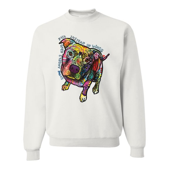 Dean Russo Some Angels Dog Lover Unisex Crewneck Graphic Sweatshirt, White, XX-Large