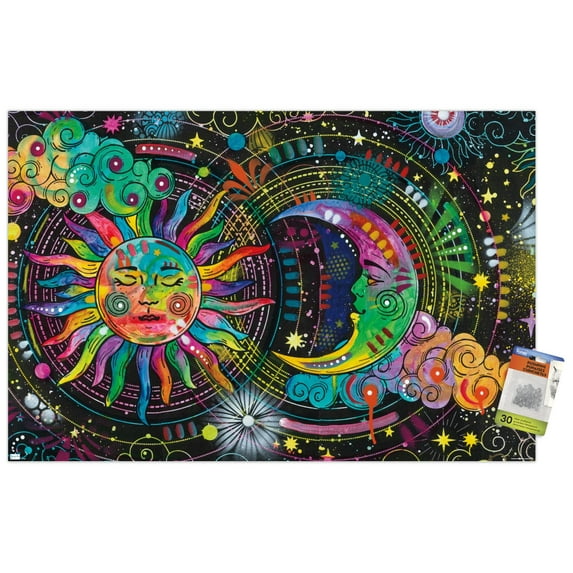 Dean Russo - Sun And Moon Wall Poster with Pushpins, 22.375" x 34"