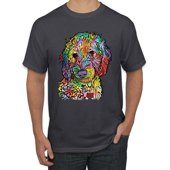 Dean Russo Sweet Poodle Dog Lover Men's Graphic T-Shirt, Charcoal, XX-Large
