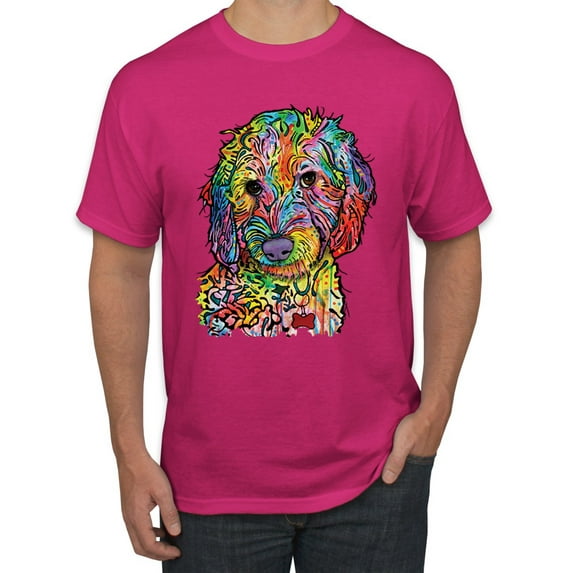 Dean Russo Sweet Poodle Dog Lover Men's Graphic T-Shirt, Fuschia, XX-Large
