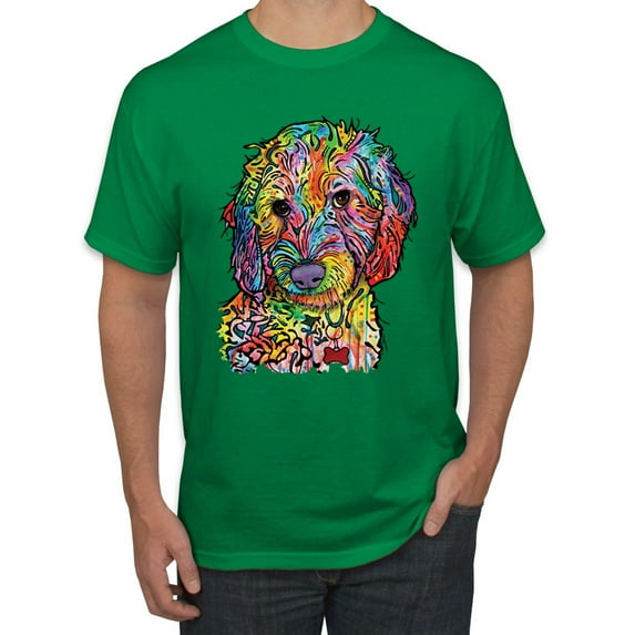Dean Russo Sweet Poodle Dog Lover Men's Graphic T-Shirt, Kelly, 5X-Large