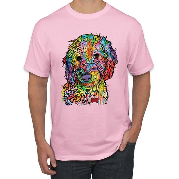 Dean Russo Sweet Poodle Dog Lover Men's Graphic T-Shirt, Light Pink, X-Large