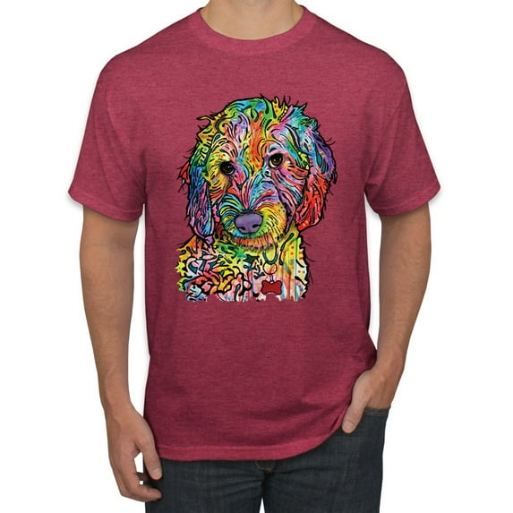 Dean Russo Sweet Poodle Dog Lover Men's Graphic T-Shirt, Vintage Heather Red, 4X-Large