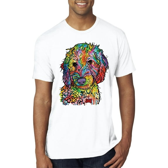 Dean Russo Sweet Poodle Dog Lover Mens Premium Tri Blend T-Shirt, True White, Medium