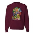 thumbnail image 1 of Dean Russo Sweet Poodle Dog Lover Unisex Crewneck Graphic Sweatshirt, Maroon, Large, 1 of 6