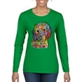 thumbnail image 1 of Dean Russo Sweet Poodle Dog Lover Womens Graphic Long Sleeve T-Shirt, Kelly, Large, 1 of 6
