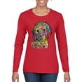 thumbnail image 1 of Dean Russo Sweet Poodle Dog Lover Womens Graphic Long Sleeve T-Shirt, Red, Medium, 1 of 6