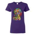 thumbnail image 1 of Dean Russo Sweet Poodle Dog Lover Womens Graphic T-Shirt, Purple, X-Large, 1 of 6
