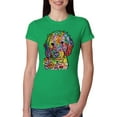 thumbnail image 1 of Dean Russo Sweet Poodle Dog Lover Womens Slim Fit Junior Tee, Kelly, Large, 1 of 6