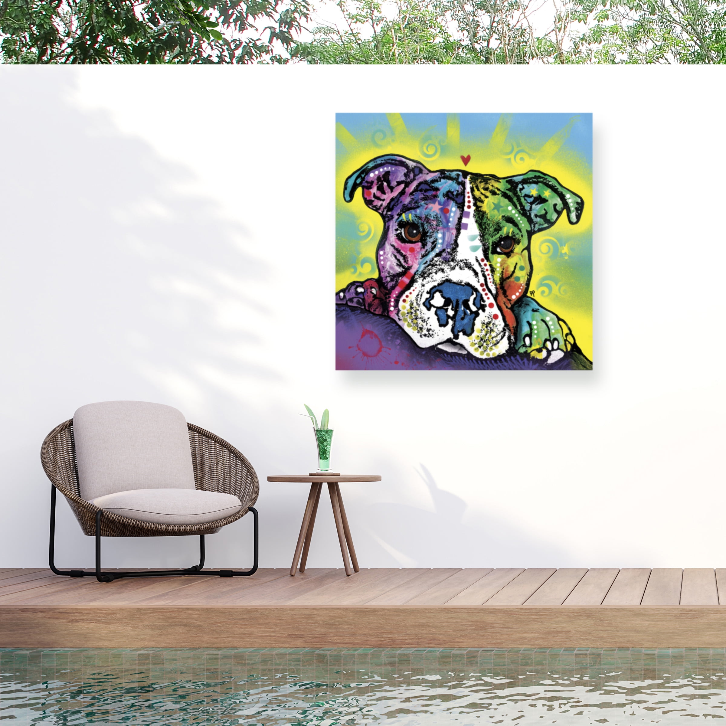 Dean Russo 'The Baby Pit Bull' Outdoor Canvas 24x24