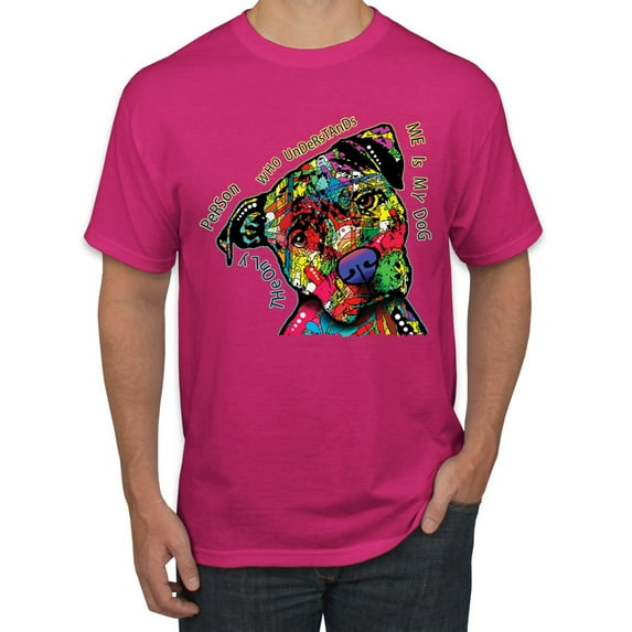Dean Russo The Only Person Dog Lover Men's Graphic T-Shirt, Fuschia, 3X-Large