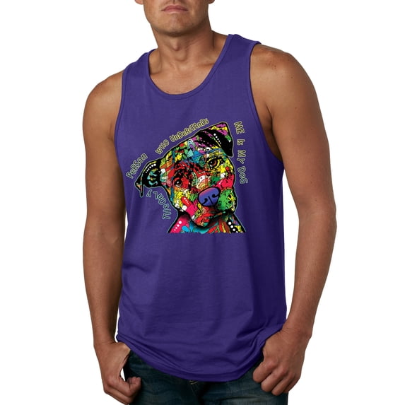Dean Russo The Only Person Dog Lover Mens Graphic Tank Top, Purple, XX-Large