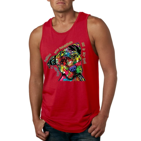 Dean Russo The Only Person Dog Lover Mens Graphic Tank Top, Red, Small