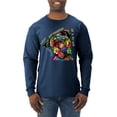 thumbnail image 1 of Dean Russo The Only Person Dog Lover Mens Long Sleeve Shirt, Vintage Heather Navy, XX-Large, 1 of 6
