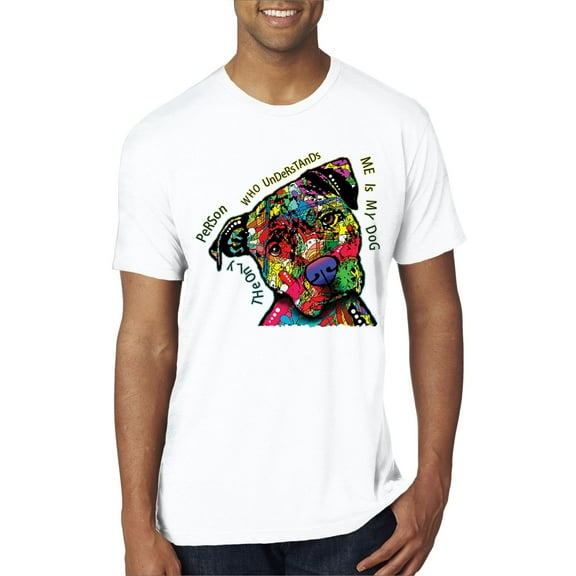 Dean Russo The Only Person Dog Lover Mens Premium Tri Blend T-Shirt, True White, Large