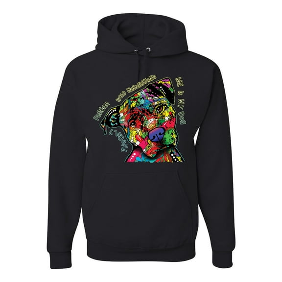 Dean Russo The Only Person Dog Lover Unisex Graphic Hoodie Sweatshirt, Black, Small