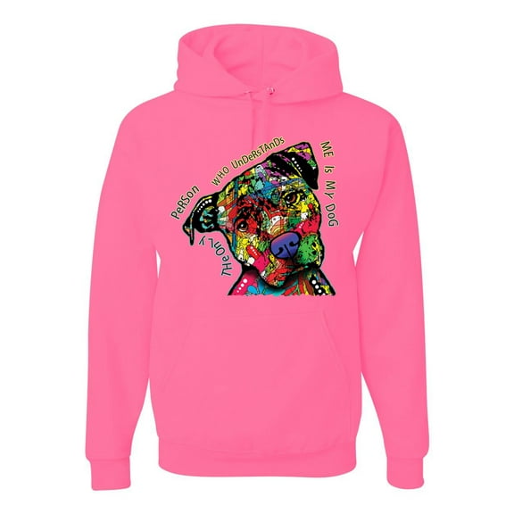 Dean Russo The Only Person Dog Lover Unisex Graphic Hoodie Sweatshirt, Neon Pink, Large