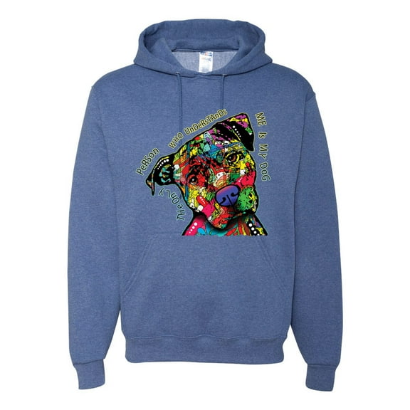 Dean Russo The Only Person Dog Lover Unisex Graphic Hoodie Sweatshirt, Vintage Heather Blue, 3X-Large
