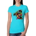 thumbnail image 1 of Dean Russo The Only Person Dog Lover Womens Slim Fit Junior Tee, Tahiti Blue, XX-Large, 1 of 6