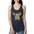 thumbnail image 1 of Dean Russo The Pig Animal Lover Ladies Racerback Tank Top, Navy, Small, 1 of 6