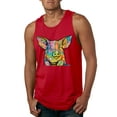 thumbnail image 1 of Dean Russo The Pig Animal Lover Mens Graphic Tank Top, Red, Small, 1 of 6