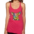 thumbnail image 1 of Dean Russo The Pig Animal Lover Tri-Blend Racerback Tank Top, Shocking Pink, X-Large, 1 of 6