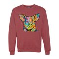 thumbnail image 1 of Dean Russo The Pig Animal Lover Unisex Crewneck Graphic Sweatshirt, Vintage Heather Red, 3X-Large, 1 of 6