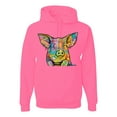 thumbnail image 1 of Dean Russo The Pig Animal Lover Unisex Graphic Hoodie Sweatshirt, Neon Pink, XX-Large, 1 of 6