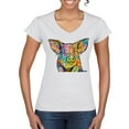thumbnail image 1 of Dean Russo The Pig Animal Lover Women's Standard V-Neck Tee, White, XX-Large, 1 of 6