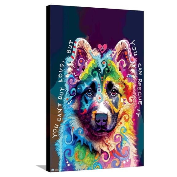 Dean Russo - The Rescue Pup Canvas Wall Poster, 22.375" x 34"