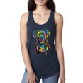 thumbnail image 1 of Dean Russo Unconditional Loyalty Dog Lover Ladies Racerback Tank Top, Navy, X-Large, 1 of 6