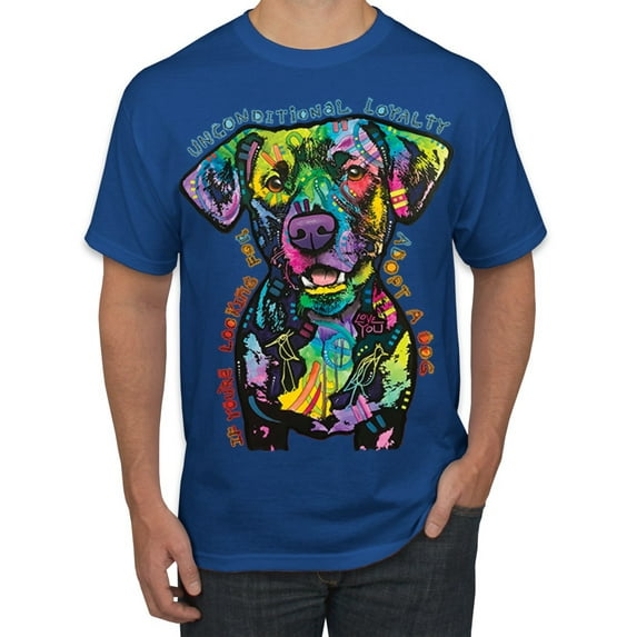 Dean Russo Unconditional Loyalty Dog Lover Men's Graphic T-Shirt, Royal, XX-Large