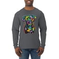 thumbnail image 1 of Dean Russo Unconditional Loyalty Dog Lover Mens Long Sleeve Shirt, Charcoal, Medium, 1 of 6