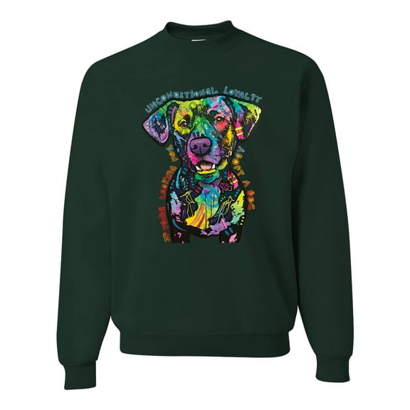 Dean Russo Unconditional Loyalty Dog Lover Unisex Crewneck Graphic Sweatshirt, Forest Green, XX-Large