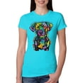 thumbnail image 1 of Dean Russo Unconditional Loyalty Dog Lover Womens Slim Fit Junior Tee, Tahiti Blue, Small, 1 of 6