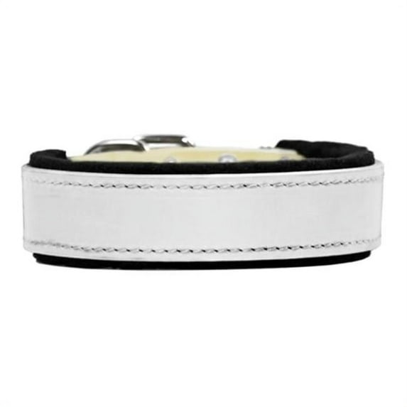 Dean & Tyler 682017017464 2.25 in. Delight Brass Flat Leather Collar, White - 34 in.
