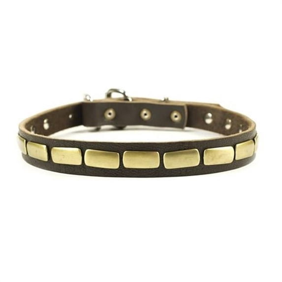 Dean & Tyler 682017026442 1 in. Plated Beauty Brass Plates Collar, Brown - 28 in.
